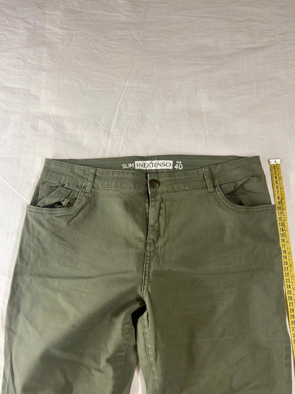 Khaki green slim fit jeans by In Extenso – photo 4
